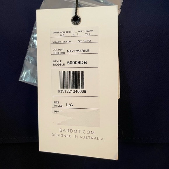 Women Ruffled Off,The,Shoulder Bodycon Dress, Navy size US 10/L - Picture 7 of 9